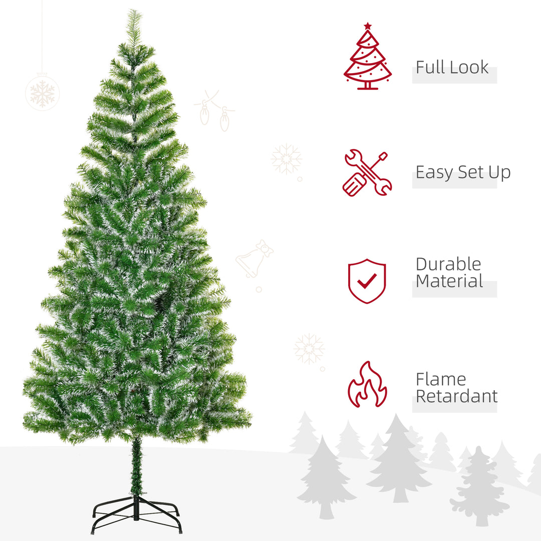 7FT Indoor Christmas Tree Artificial Decoration Xmas Gift with Metal Stand Branch Tips