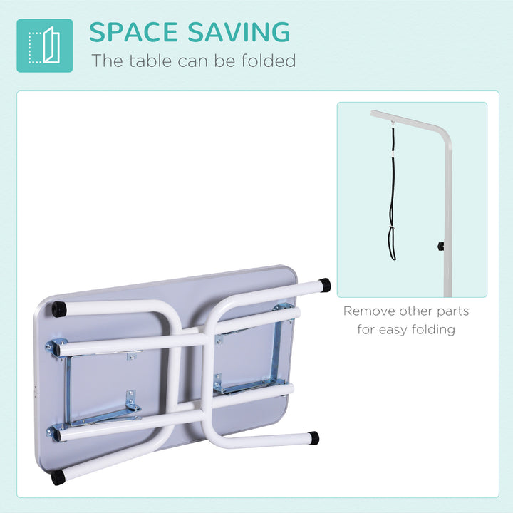 MCL 32" Foldable Dog Grooming Table Pet Drying Beauty Table Adjustable Fixed Arm Rubber Top, Black