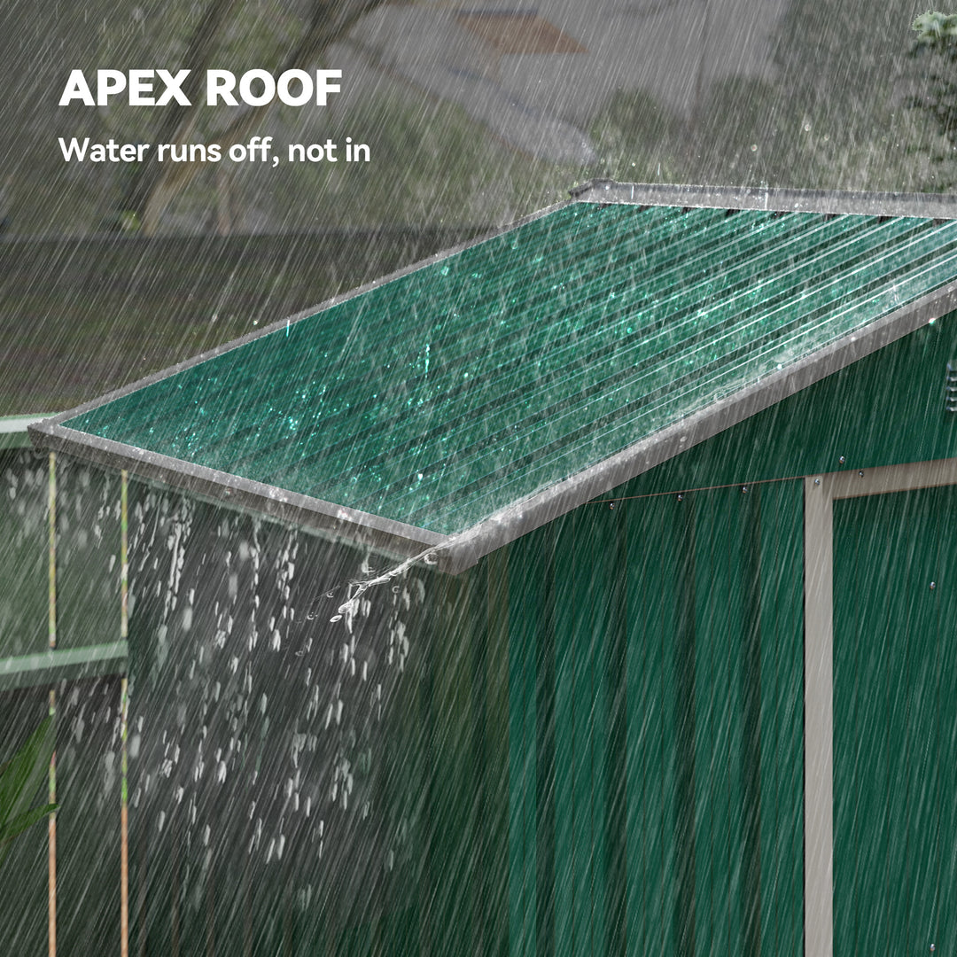 MCL 6.5ft x 3.5ft Metal Garden Storage Shed for Outdoor Tool Storage with Double Sliding Doors and 4 Vents, Green