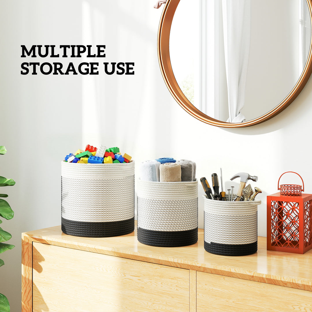 Plant Pots Handwoven Cotton Indoor Planters with Waterproof Liner Set 