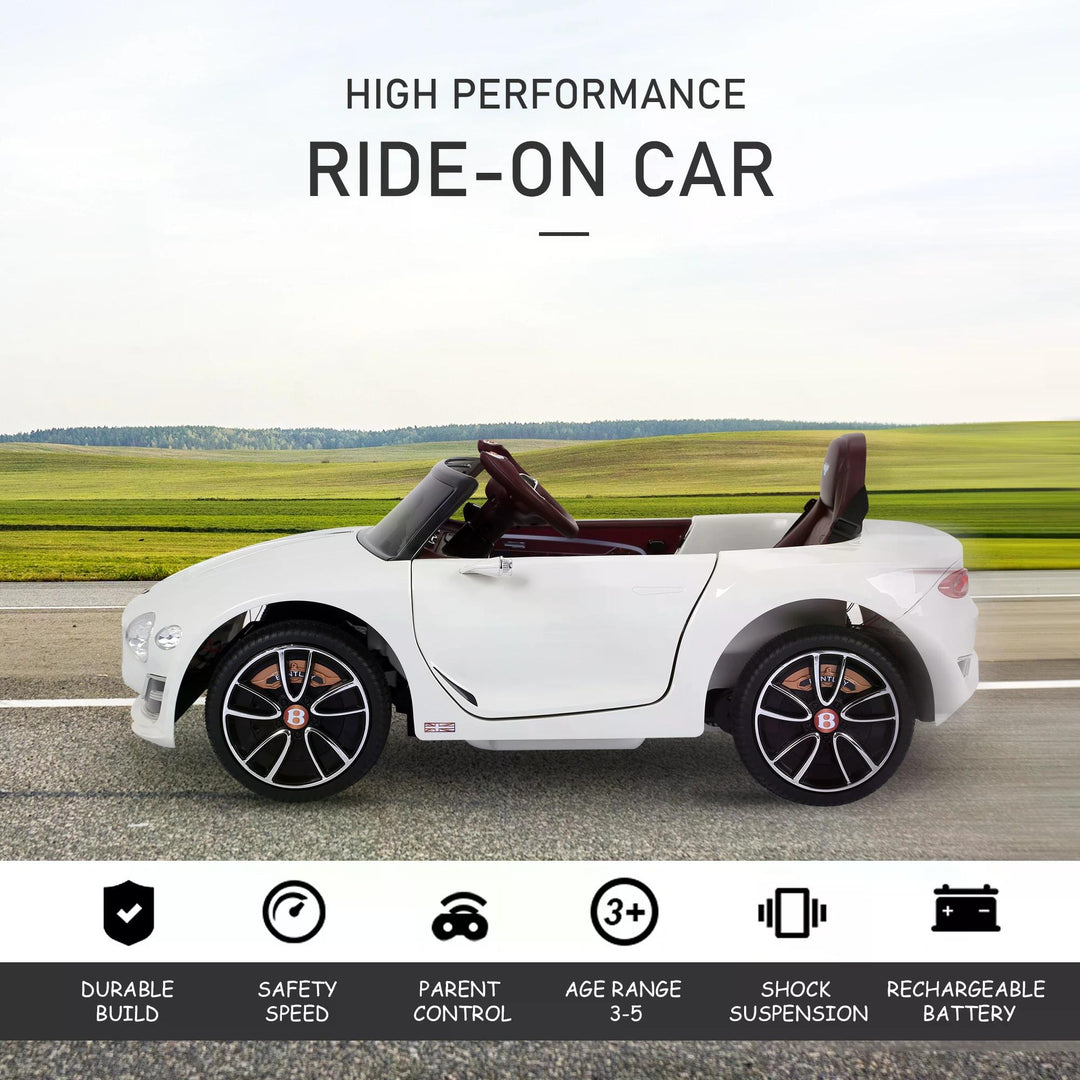 Kids Electric Car Kids Ride on Toys W/ LED Lights-White