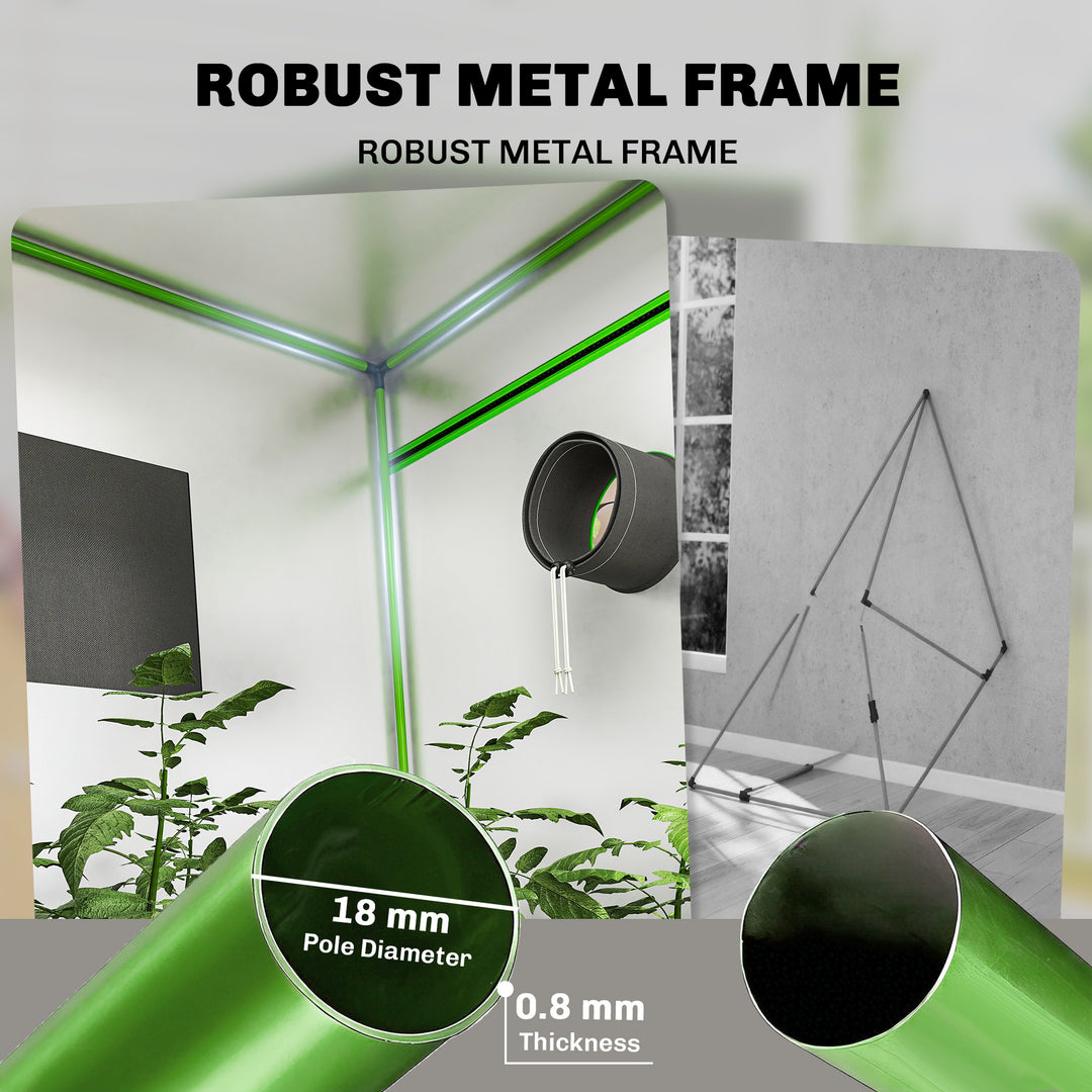 Grow Tent 120 x 120 x 200 cm, Reflective Mylar Hydroponic Growing Tent with 600D Oxford Fabric, Observation Window, Vent, Zipper Door for Indoor Plant Growing