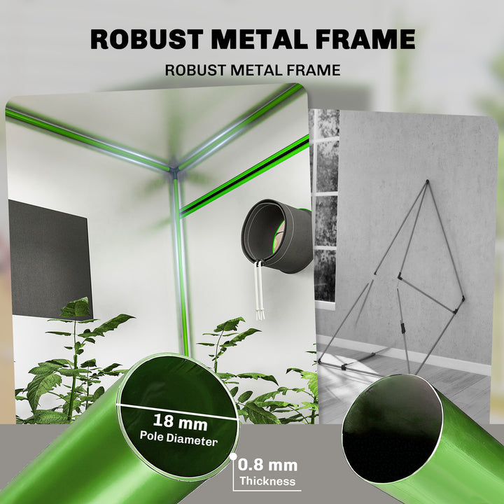 Grow Tent 120 x 120 x 200 cm, Reflective Mylar Hydroponic Growing Tent with 600D Oxford Fabric, Observation Window, Vent, Zipper Door for Indoor Plant Growing