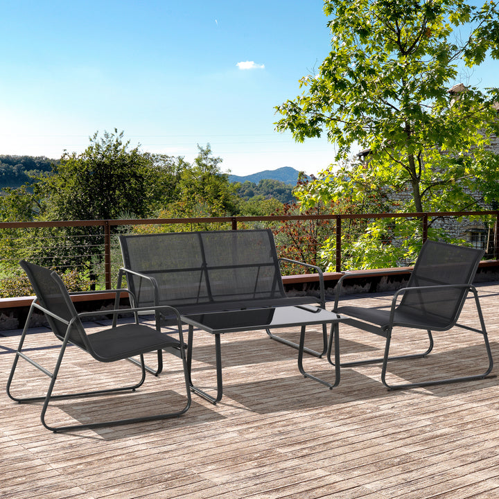 MCL Four-Piece Minimalistic Garden Sofa Set - Black