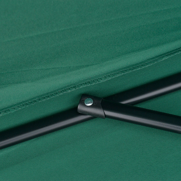 MCL 2.7m Garden Half Parasol, Outdoor Balcony Umbrella with 5 Steel Ribs, Patio Sun Shade, Green