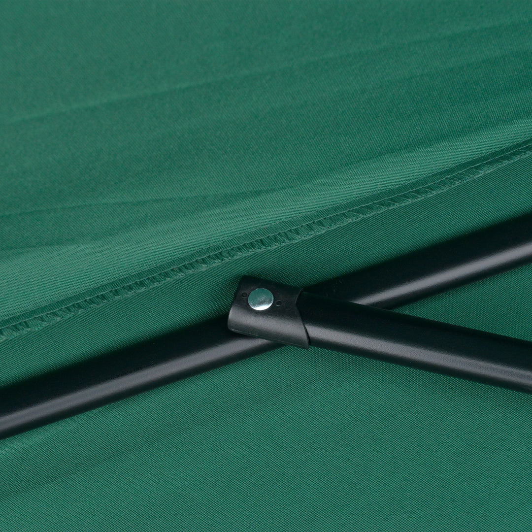 2.7m Garden Half Parasol, Outdoor Balcony Umbrella with 5 Steel Ribs, Patio Sun Shade, Green