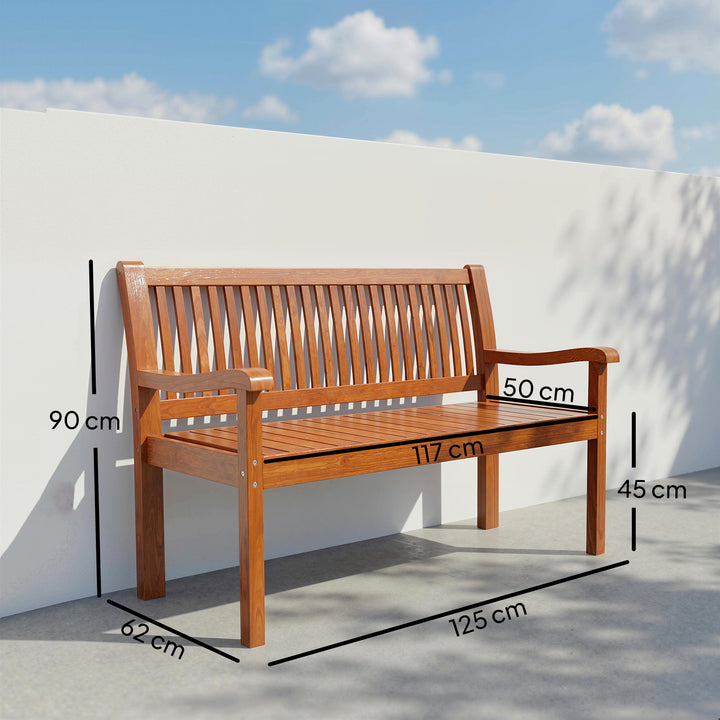 Garden Bench 2 Seater, Wooden Outdoor Bench with Waterproof Cover, Gar