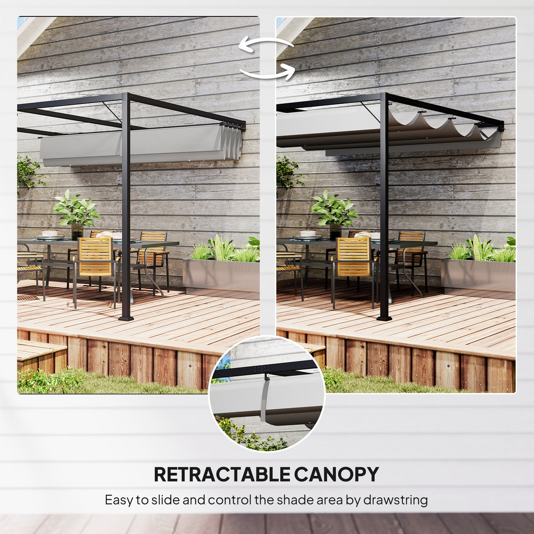 3 x 3 m Pergola, with Sliding Canopy - Grey