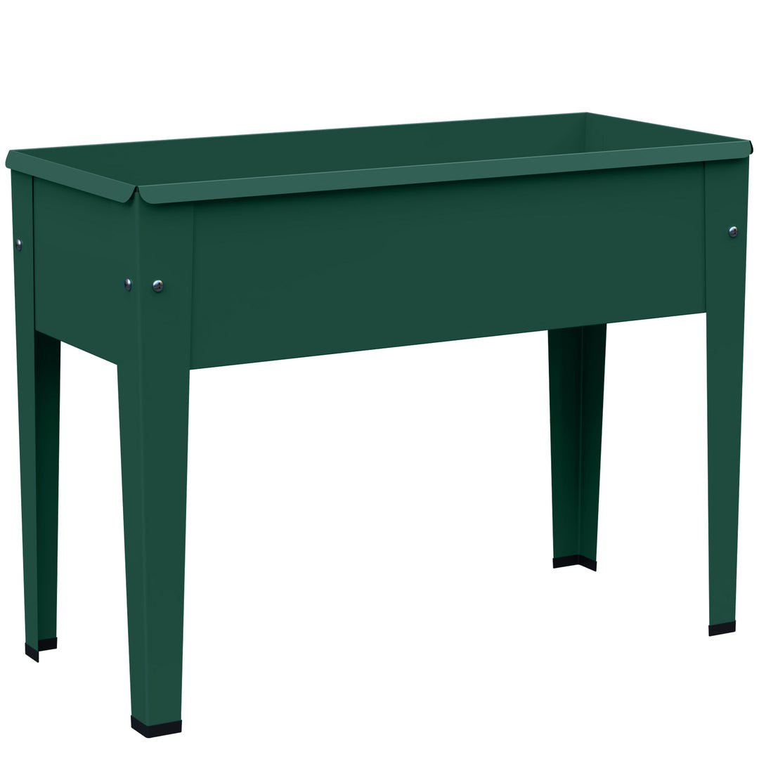 Raised Planter, Metal Raised Garden Bed on Legs with Drainage Hole and