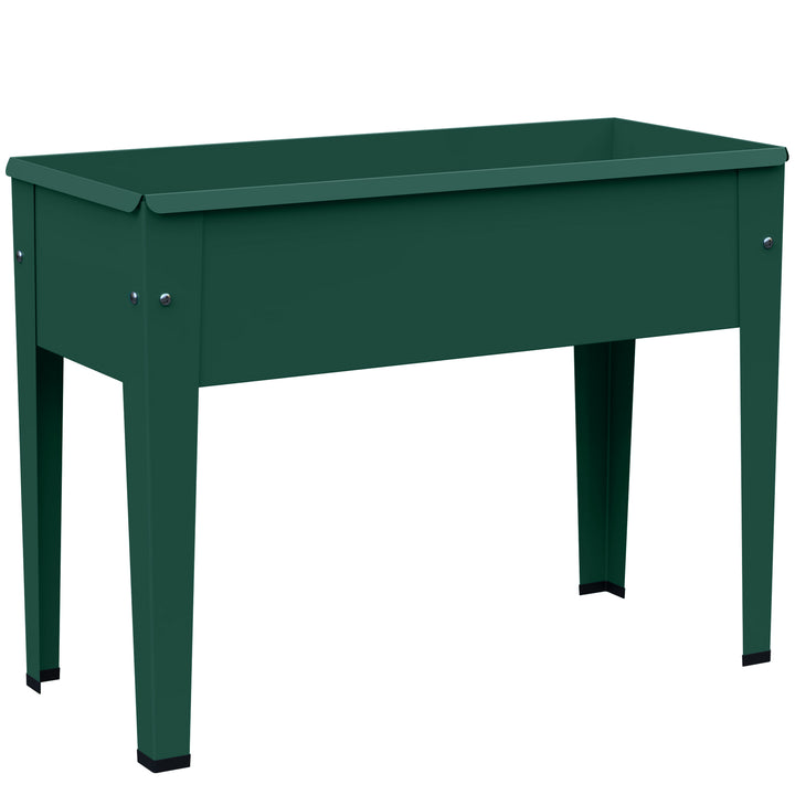 Raised Planter, Metal Raised Garden Bed on Legs with Drainage Hole and