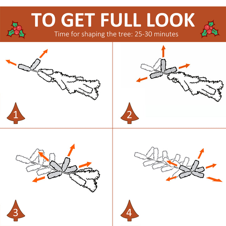 MCL 6FT Artificial Snow Dipped Christmas Tree Xmas Pencil Tree Holiday Home Party Decoration with Foldable Feet Red Berries White Pinecones, Green