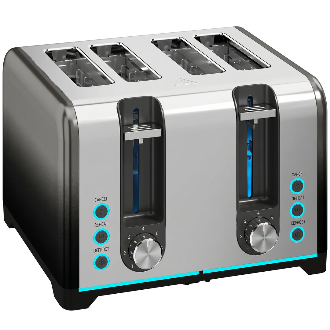 4 Slice Toaster with 7 Browning Levels, Reheat, Defrost and Cancel Fun