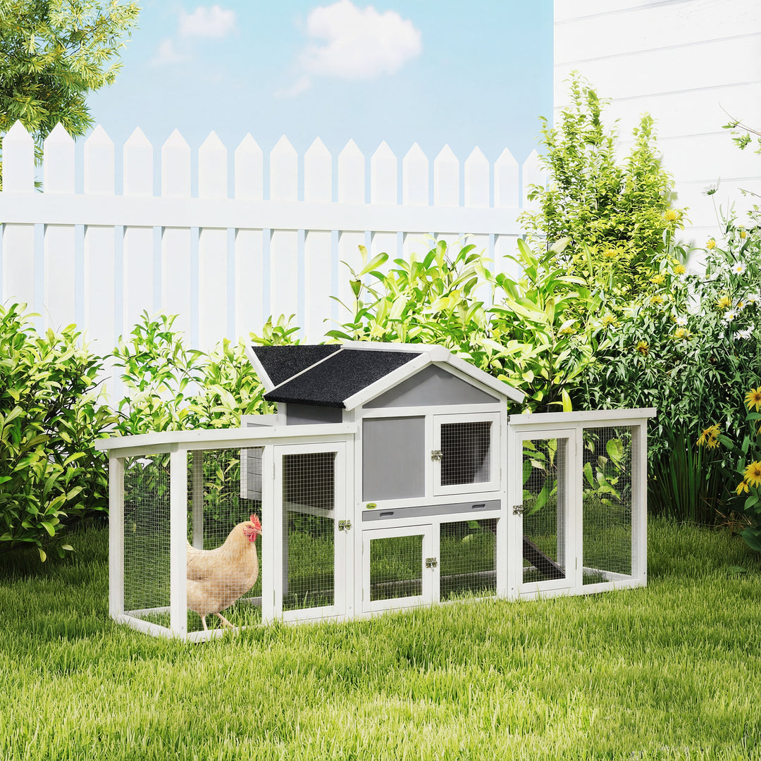 Large Chicken Coop, Wooden Outdoor Chicken Cage Poultry Hen House with