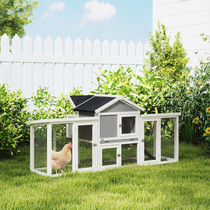 Large Chicken Coop, Wooden Outdoor Chicken Cage Poultry Hen House with