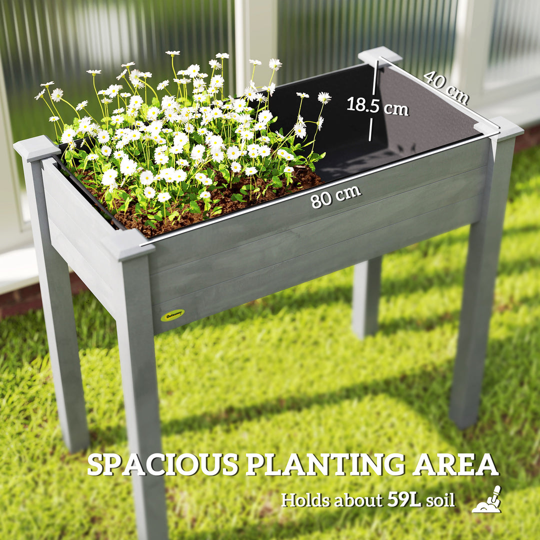 Raised Bed for Garden, Wooden Elevated Planter Box with Bed Liner, for