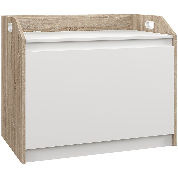 60 x 35.5cm Storage Ottoman Box, with Top Seat - White