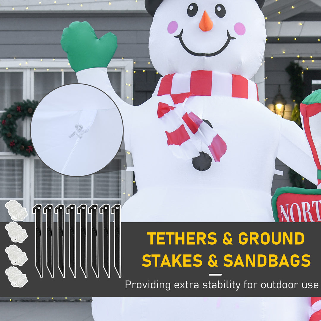 8ft Tall Christmas Inflatable Snowman with Street Lamp, Lighted for Home Indoor Outdoor Garden Lawn Decoration Party Prop