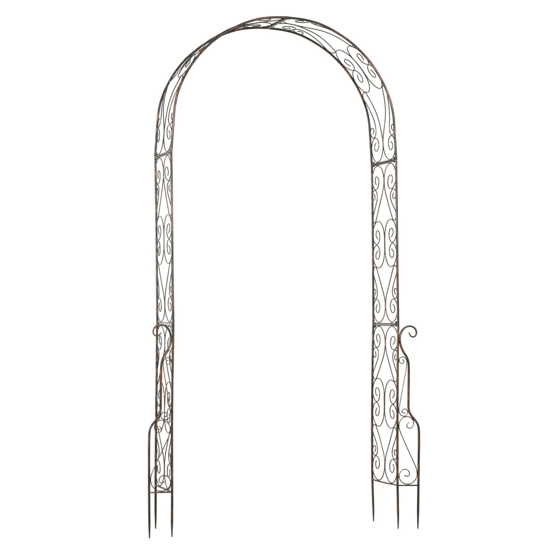 MCL Metal Garden Arch Trellis, Decorative Arbour Archway for Walkway Path Ceremony Wedding Party, 120 x 30 x 226cm