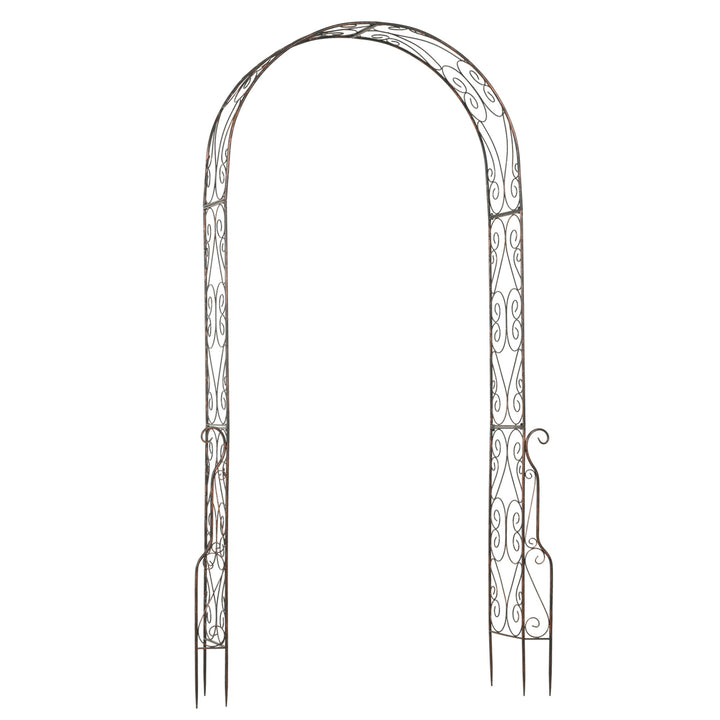 MCL Metal Garden Arch Trellis, Decorative Arbour Archway for Walkway Path Ceremony Wedding Party, 120 x 30 x 226cm