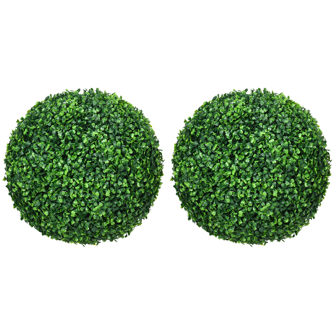 Set of Two Artificial Boxwood Balls Plants - Green
