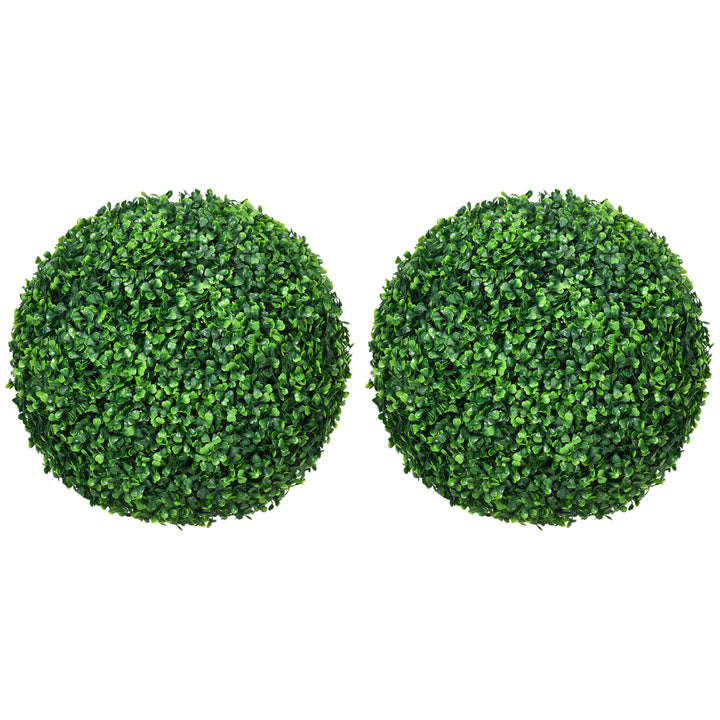 Set of Two Artificial Boxwood Balls Plants - Green