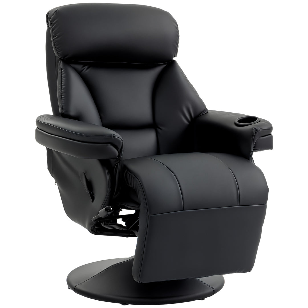 Upholstered Reclining Armchair, Manual Recliner Chair with Footrest an