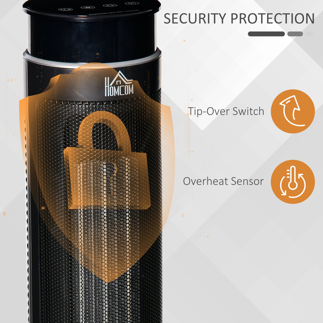 MCL 21 Inch Space Heater, 1000W/2000W Ceramic Electric Heater and Fan, Overheating & Tip-Over Protection, 8H Timer, 42° Oscillation, Portable Heater for Home