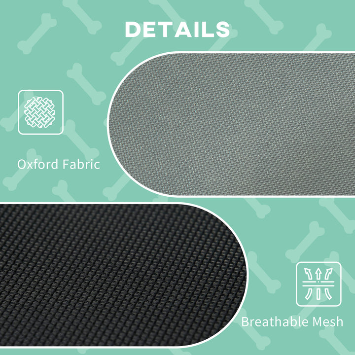 PawHut Elevated Dog Bed, Waterproof, Elevated Pet Cot with Breathable Mesh, UV Protection Canopy, Grey, for Small Dogs, 61 x 46 x 62cm