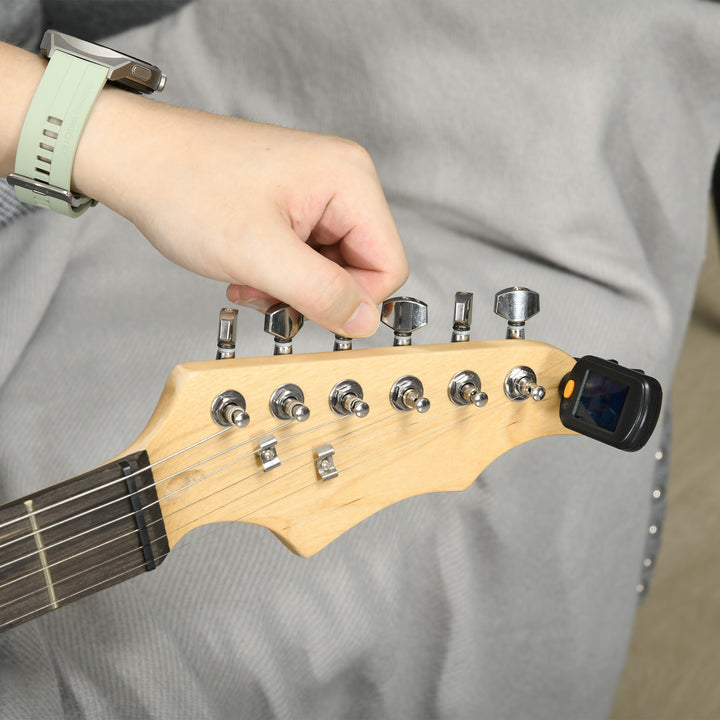 Six-String Electric Guitar, with 15W Amplifier, Digital Turner, Picks, Shoulder Strap, Case Bag