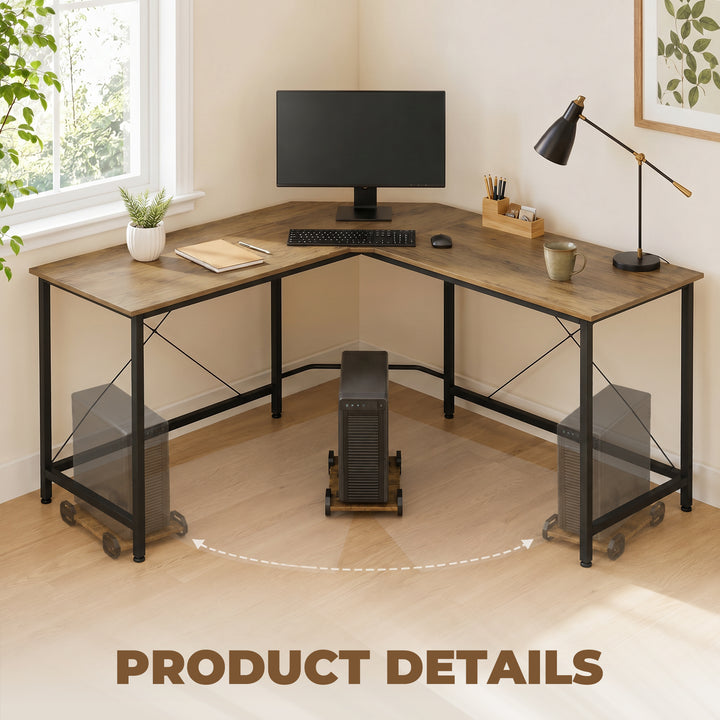 Corner L-Shape Computer Desk PC Workstation Writing Gaming Table Home 