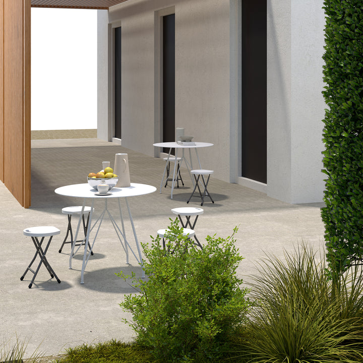 Set of Four Folding Carry Stools - White