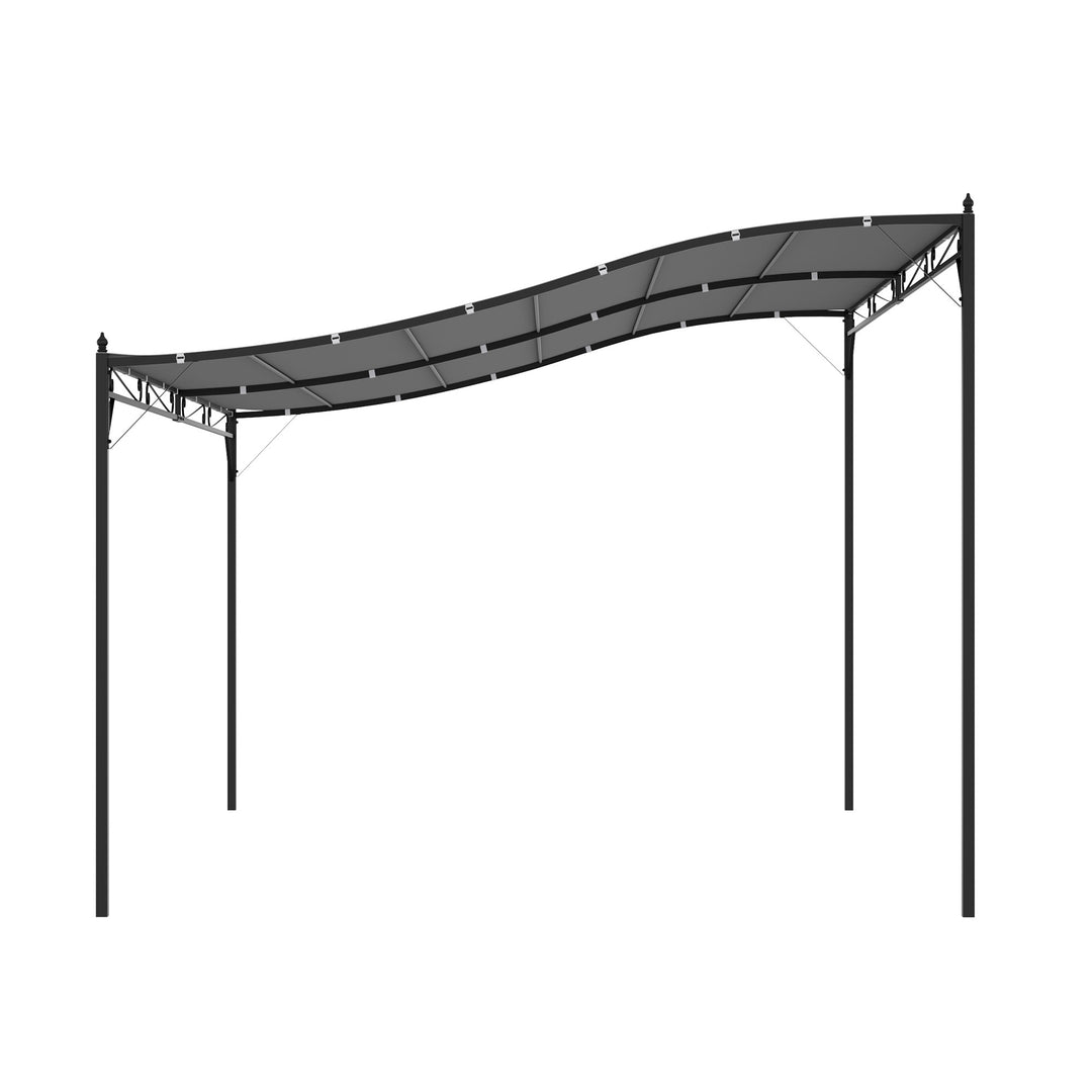 MCL 4 x 3 Meters Canopy Metal Wall Gazebo Awning Garden Marquee Shelter Door Porch - Grey