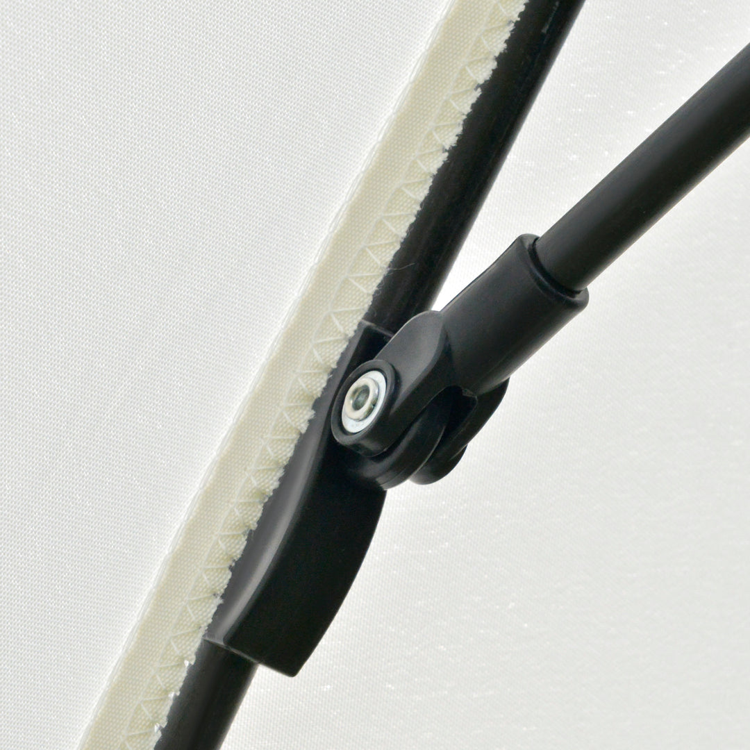 MCL 2.7M Garden Parasol Umbrella with Glass Fibre Ribs and Aluminium Frame, Tilting Sun Shade Shelter Canopy, Cream White