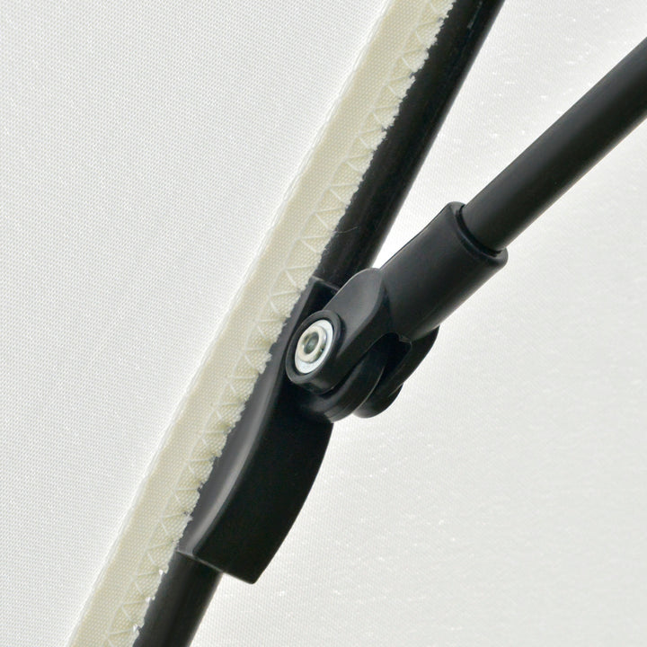 MCL 2.7M Garden Parasol Umbrella with Glass Fibre Ribs and Aluminium Frame, Tilting Sun Shade Shelter Canopy, Cream White