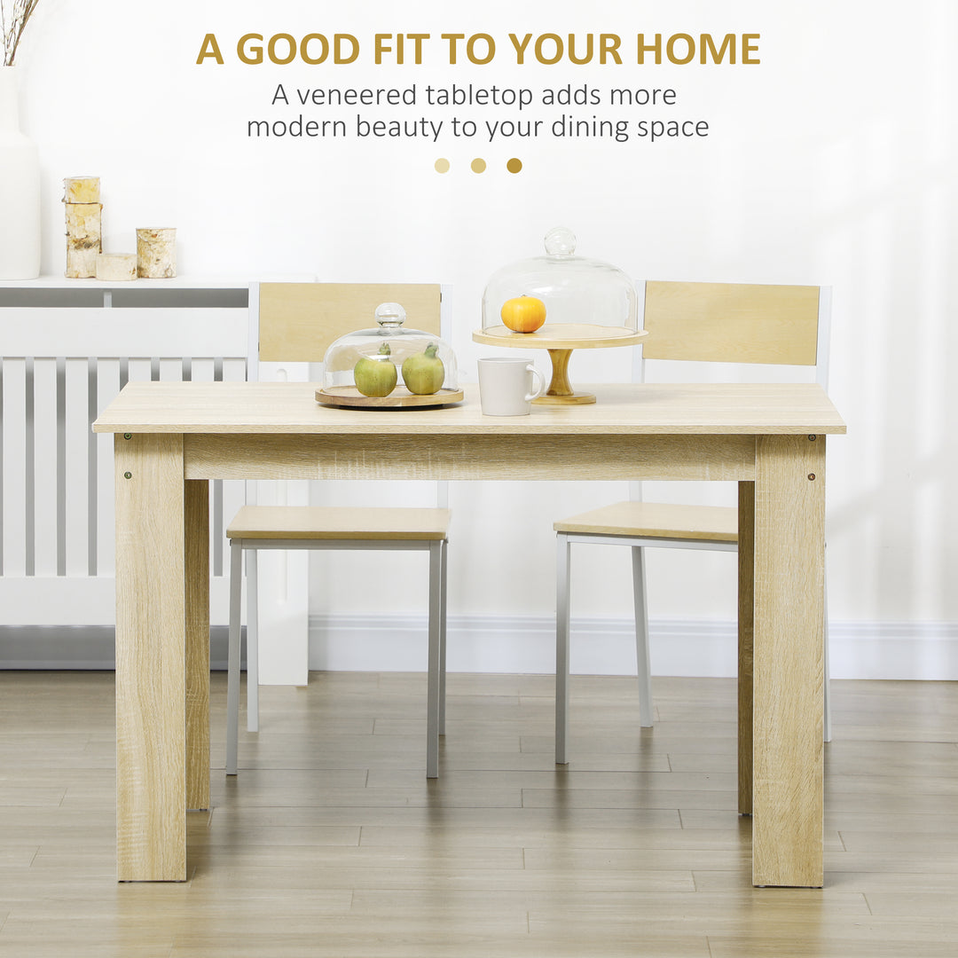 Dining Table for 4-6 People, Kitchen Table with Wood Effect for Dining