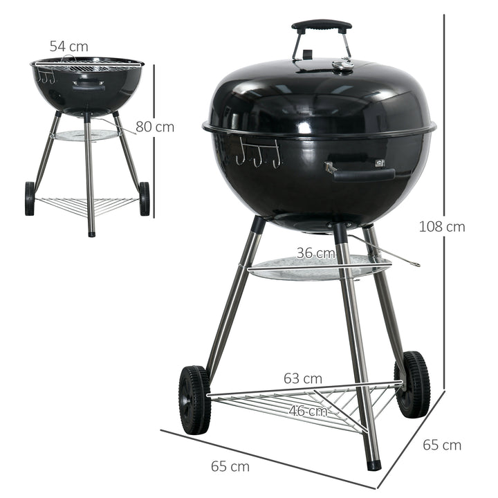 Portable Kettle Charcoal Grill - Black