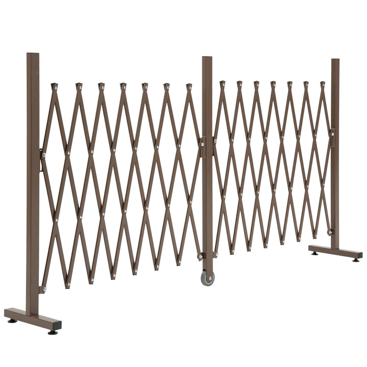 MCL Expanding Trellis Fence Freestanding Movable Fence Foldable Garden Screen Panel Aluminium, 405cm x 103.5cm, Dark Brown