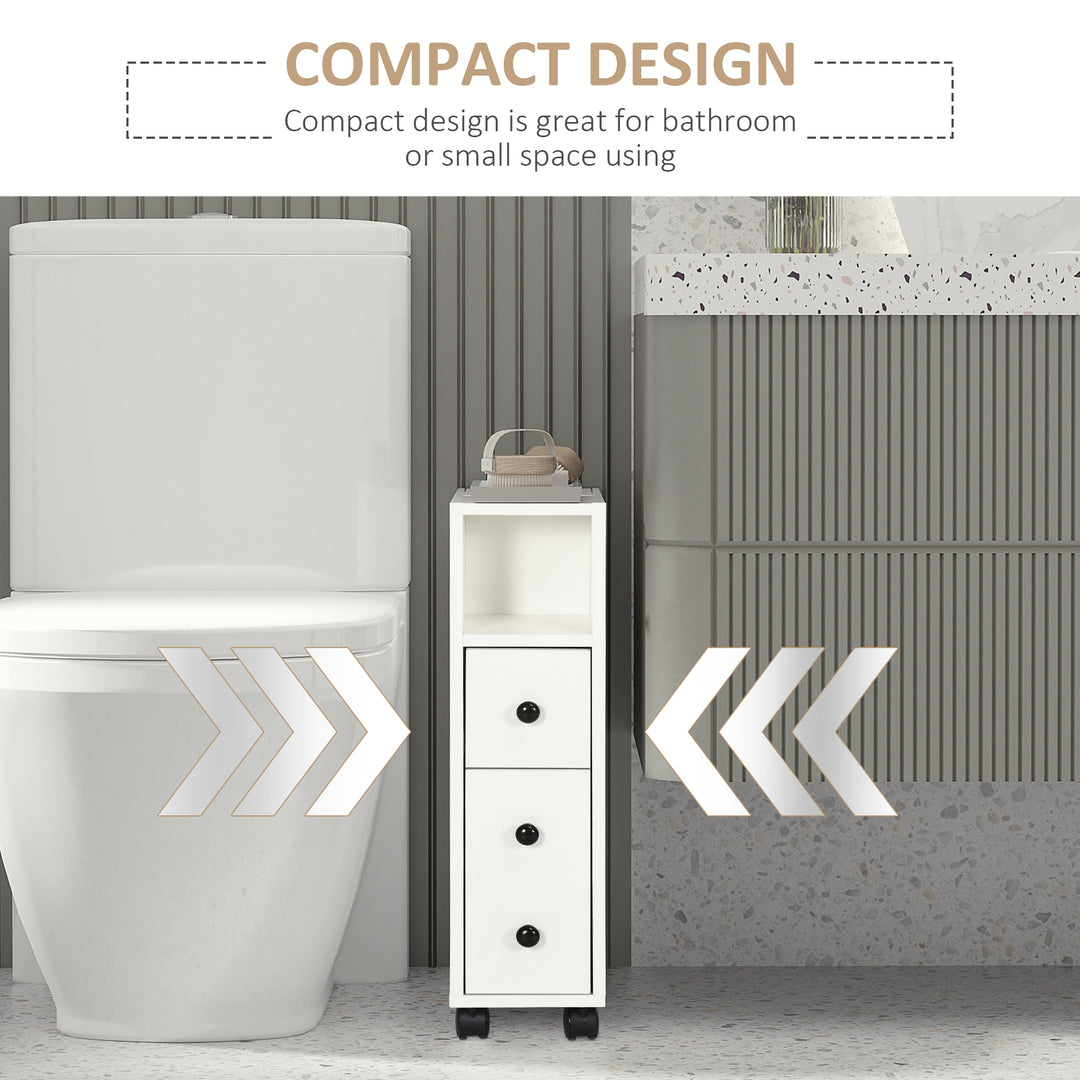 Slimline Bathroom Storage Cabinet - White