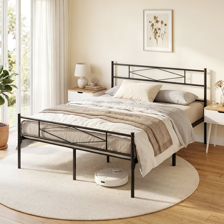 5ft King Bed Frame with Headboard and Footboard, Metal Platform Bed Fr