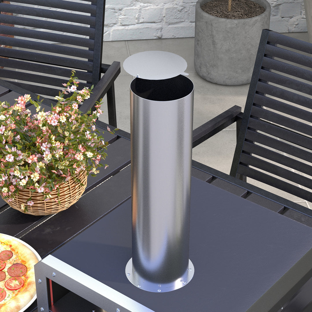 Portable Wood Pellet Pizza Oven with 12" / 30cm Rotating Pizza Stone, Peel and Cover, Wood Fired Pizza Maker with Thermometer for Outdoor Garden Cooking