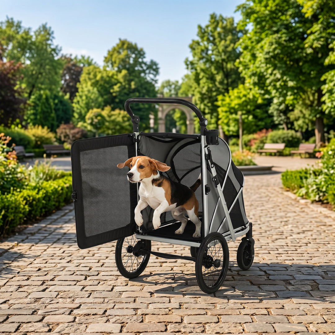 Dog Stroller, Easy Folding Pet Stroller for Small and Medium Dogs with