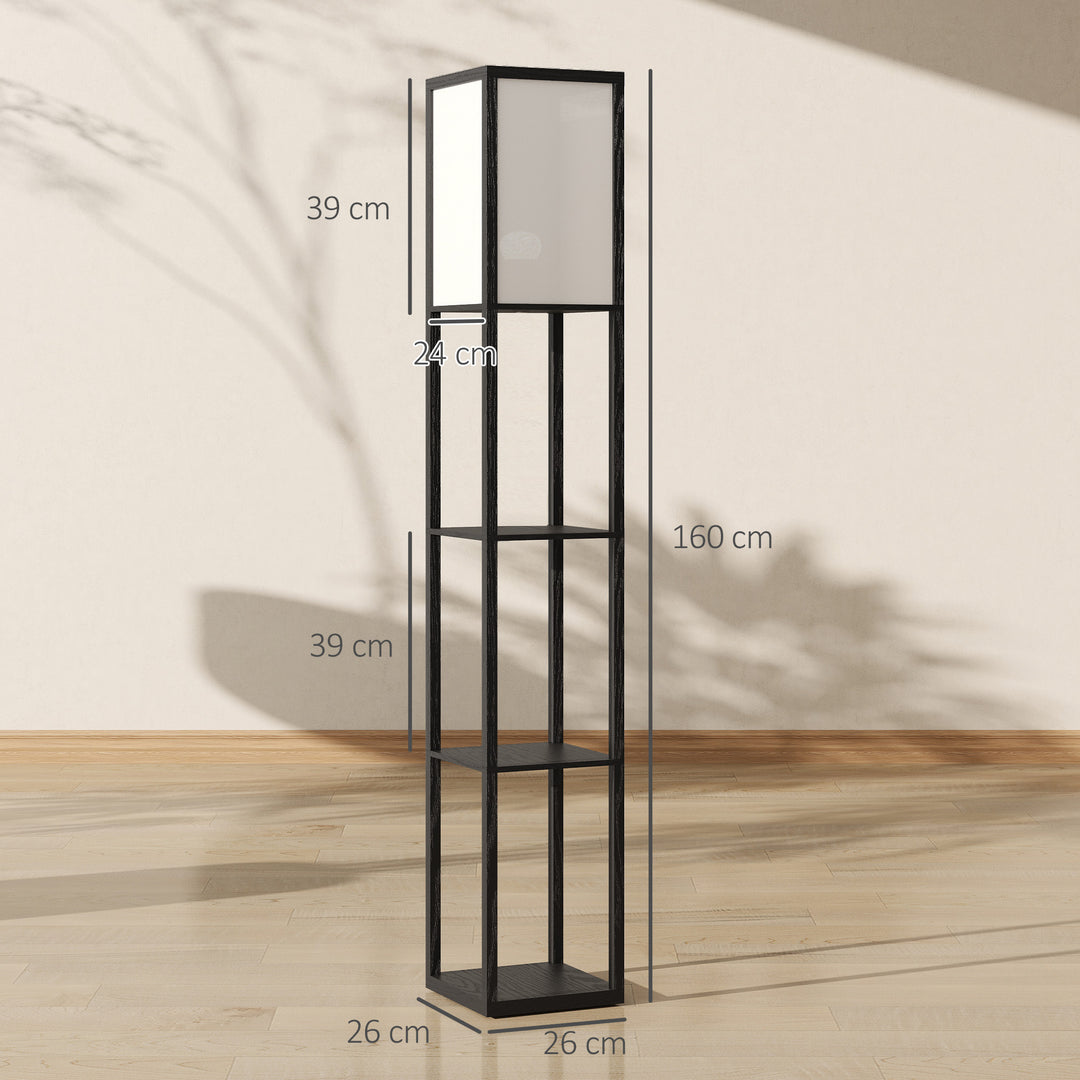 Floor Lamp with Shelves, 3 Layer Column Modern Standing Lamp for Livin