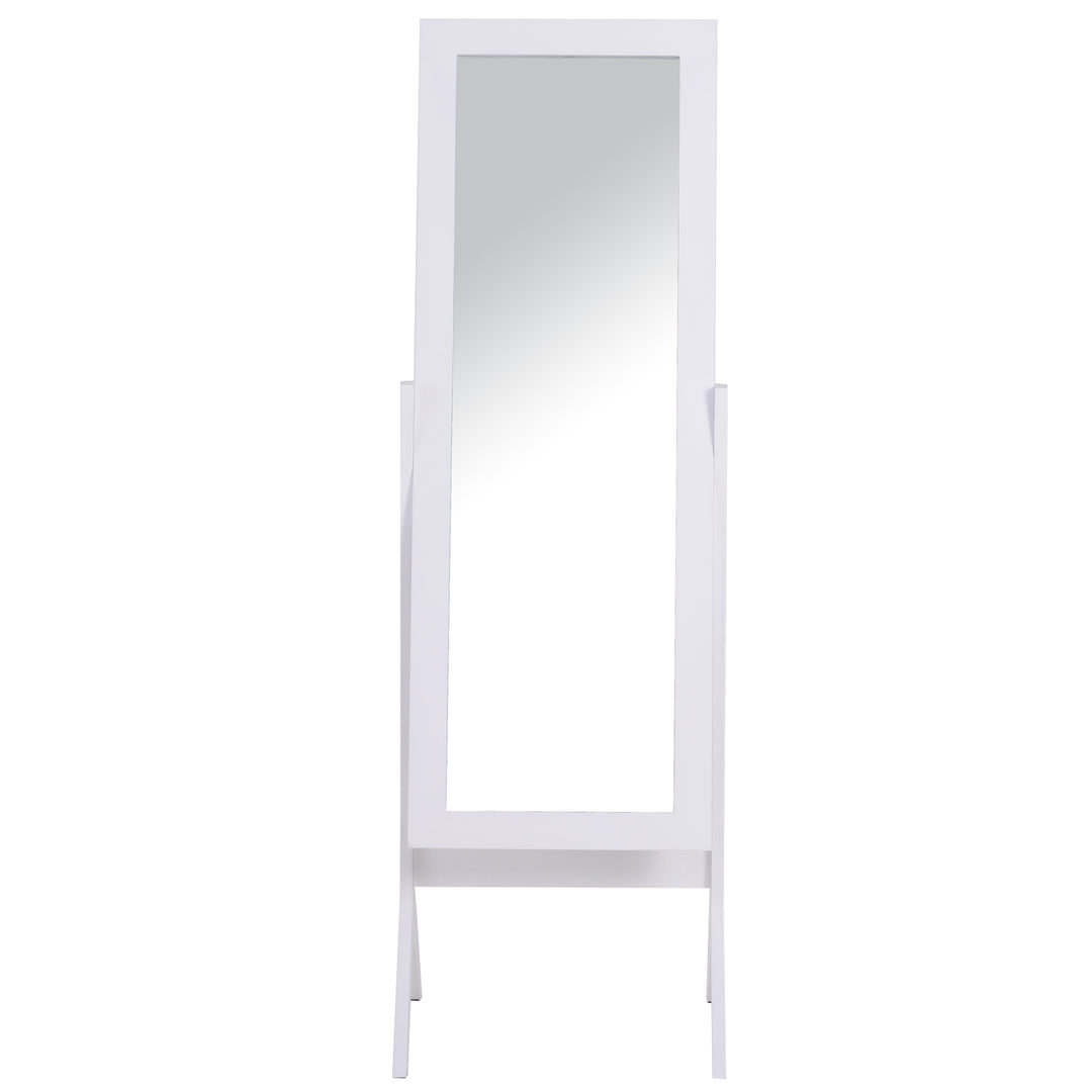 HOMCOM Tall Freestanding Dressing Mirror, Bedroom Full-Length Mirror with Adjustable Angle, 148x47cm, White | Aosom UK