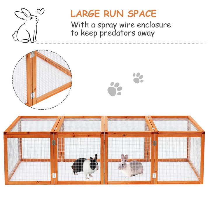 Pawhut Rabbit Hutch W/ Mesh Wire, 181Lx100Wx 48H cm-Wood | Aosom UK