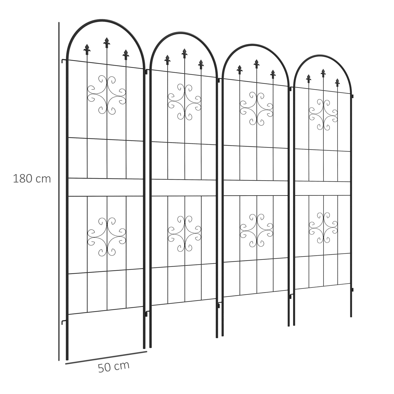 Set of Four Spiral Anchor Garden Trellis Panels