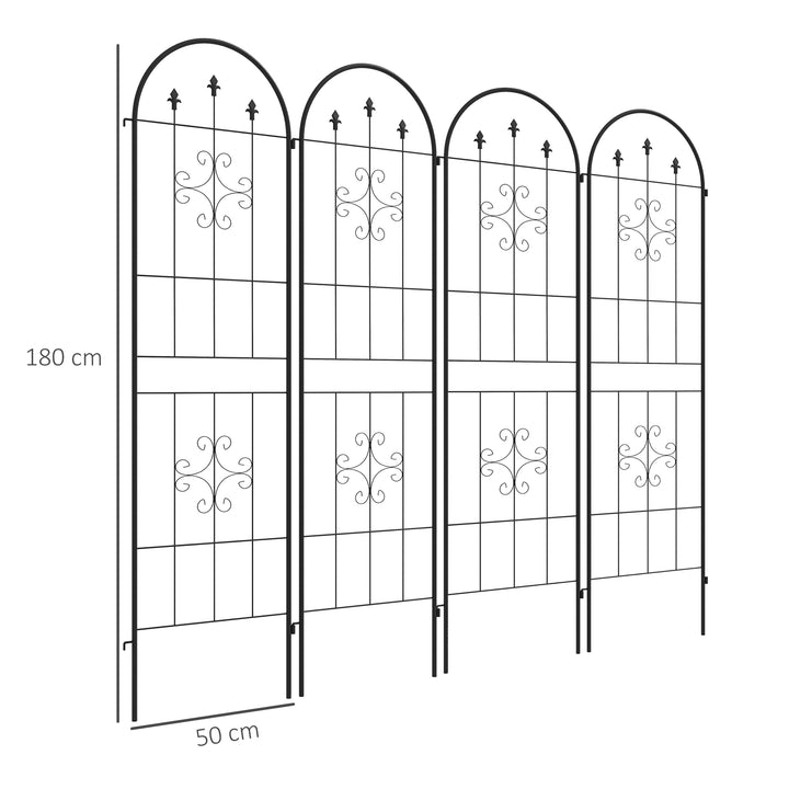 Set of Four Spiral Anchor Garden Trellis Panels