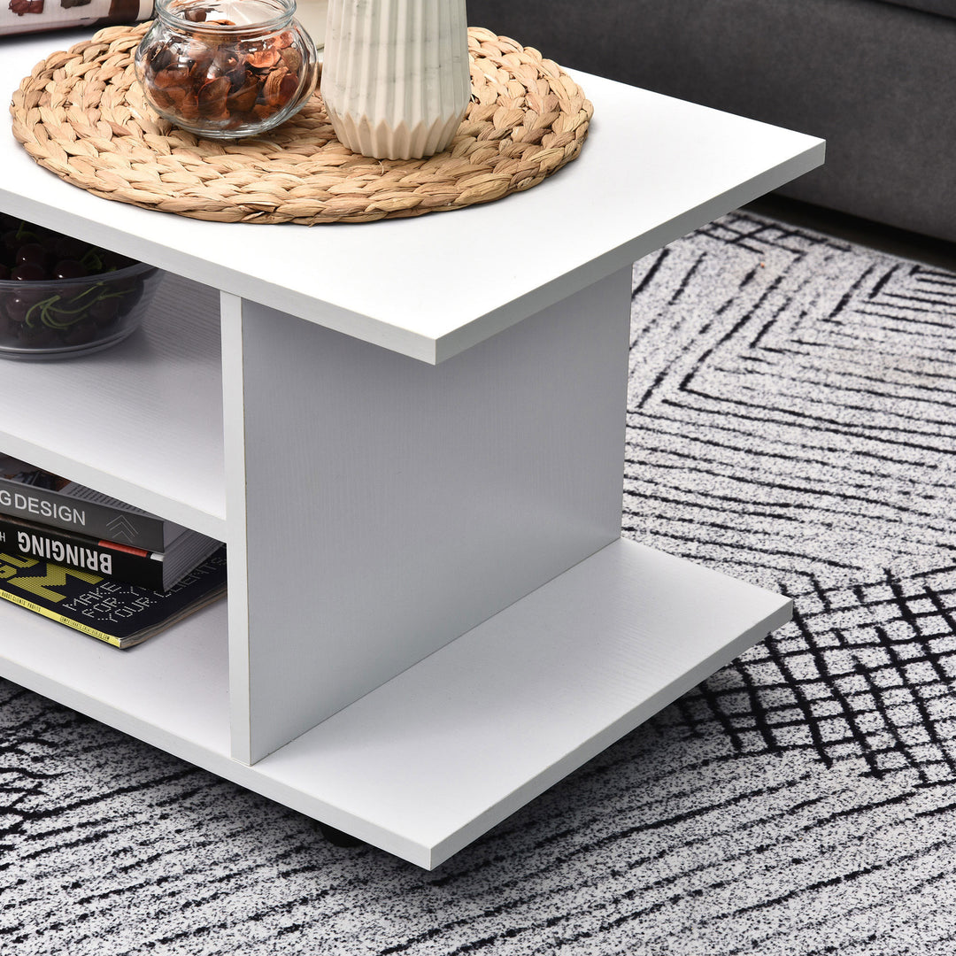 MCL Modern TV Cabinet Stand Storage Shelves Table Mobile Bedroom Furniture Bookshelf Bookcase White