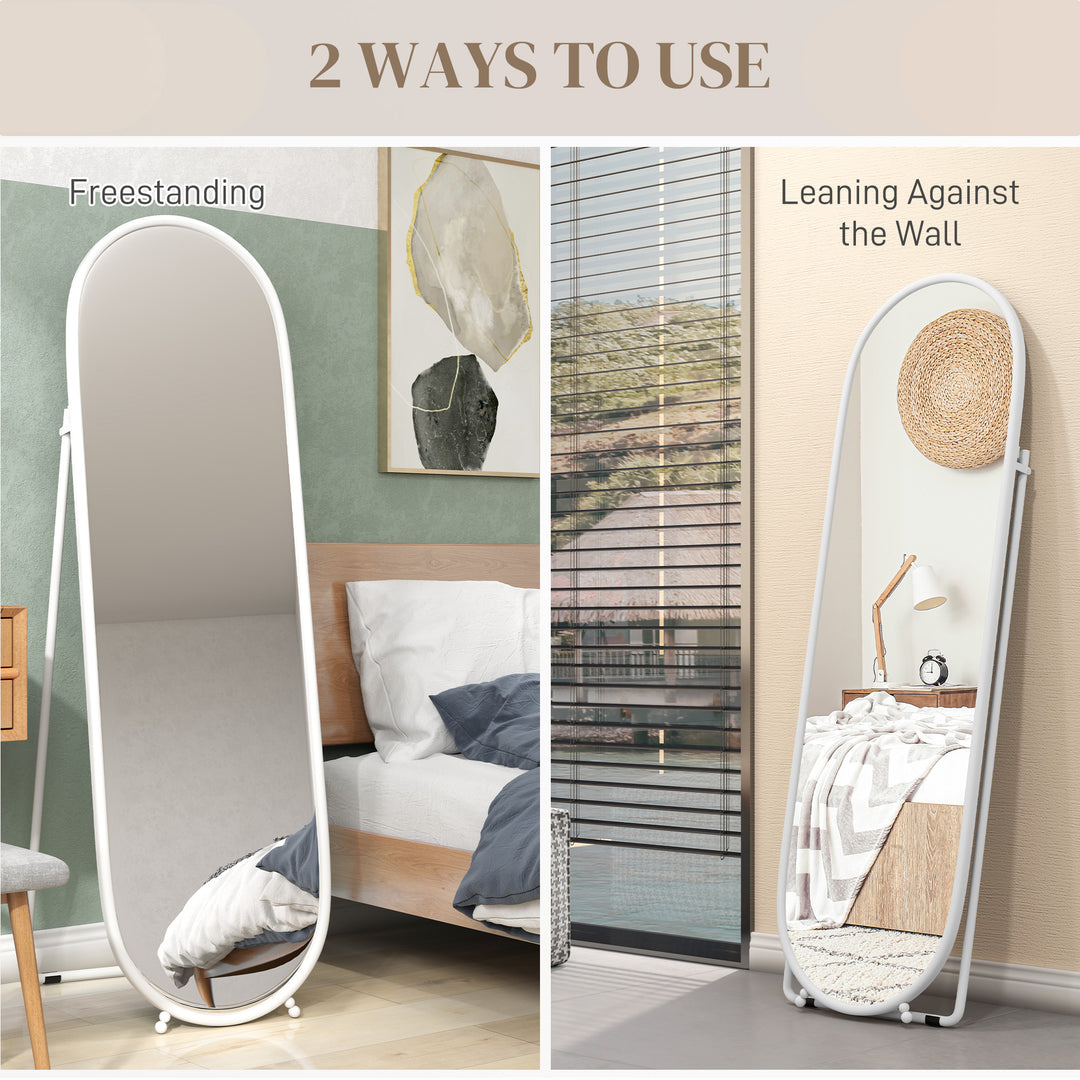 Two-Way Curved Full Length Mirror - White