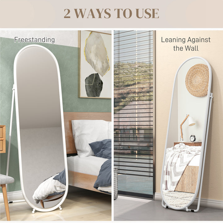 Two-Way Curved Full Length Mirror - White