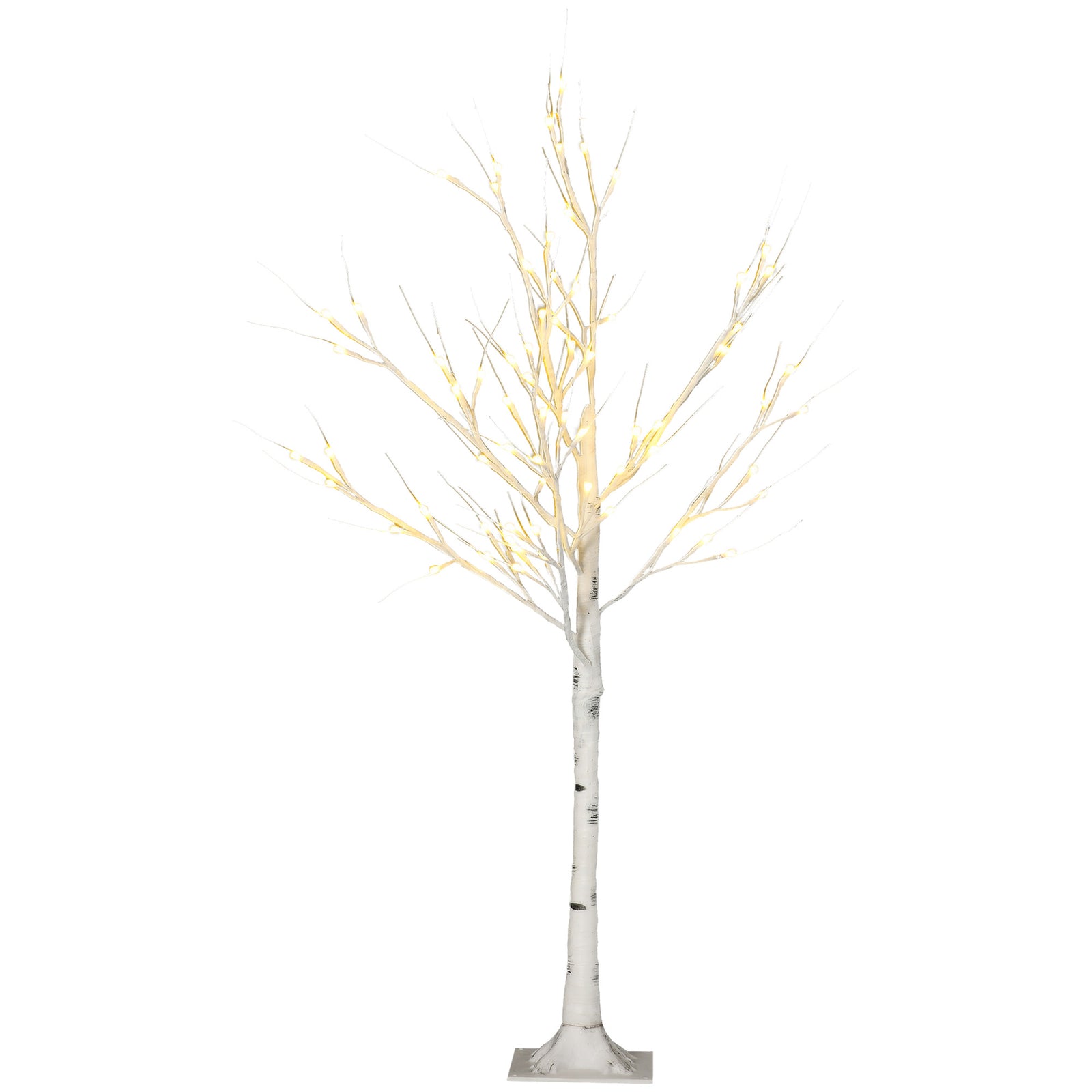 4ft Artificial White Birch Tree Light with Warm White Pre-Lit LED Light for Indoor and Covered Outdoor Use